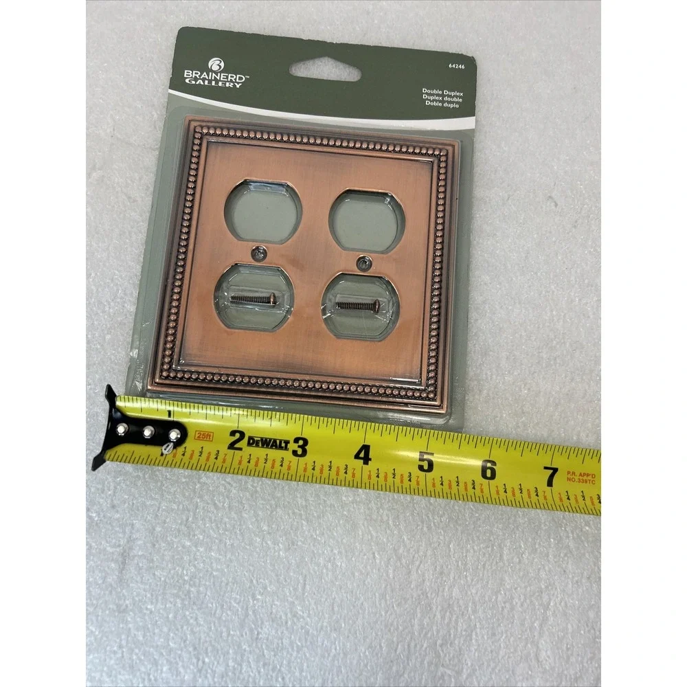 Brainerd Gallery Double Duplex Aged Brushed Copper Outlet Cover 64246